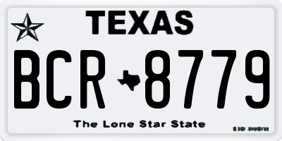TX license plate BCR8779