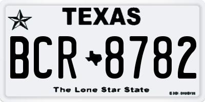 TX license plate BCR8782