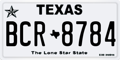 TX license plate BCR8784