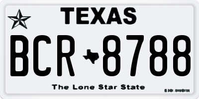 TX license plate BCR8788