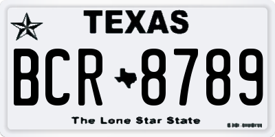 TX license plate BCR8789