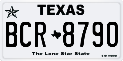 TX license plate BCR8790