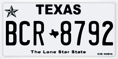 TX license plate BCR8792