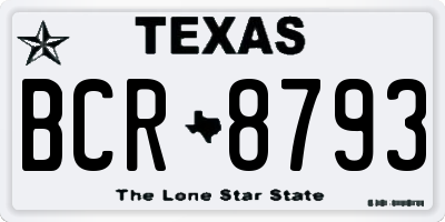 TX license plate BCR8793