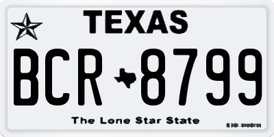 TX license plate BCR8799
