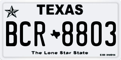 TX license plate BCR8803