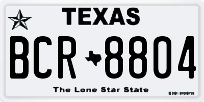 TX license plate BCR8804