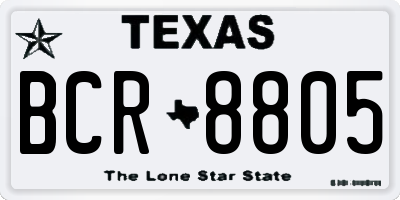 TX license plate BCR8805