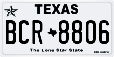 TX license plate BCR8806