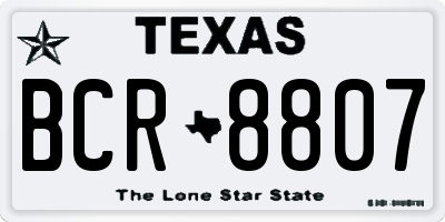 TX license plate BCR8807
