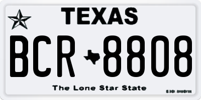 TX license plate BCR8808