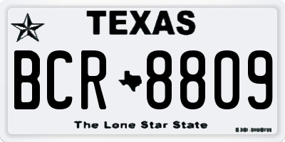 TX license plate BCR8809