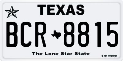 TX license plate BCR8815