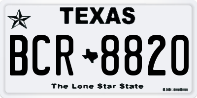TX license plate BCR8820