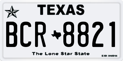 TX license plate BCR8821
