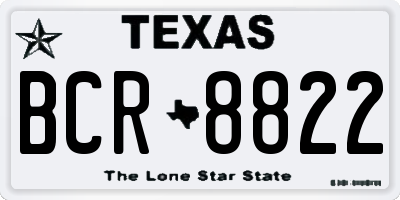 TX license plate BCR8822