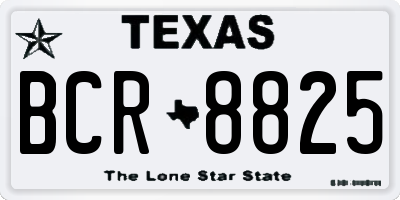 TX license plate BCR8825