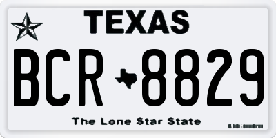 TX license plate BCR8829