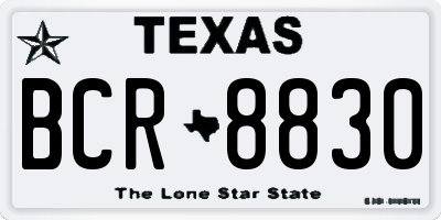 TX license plate BCR8830