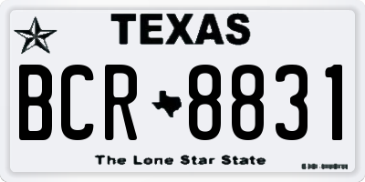 TX license plate BCR8831