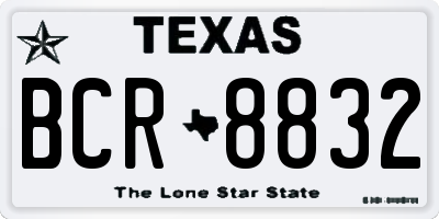 TX license plate BCR8832