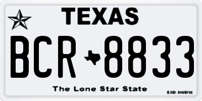 TX license plate BCR8833