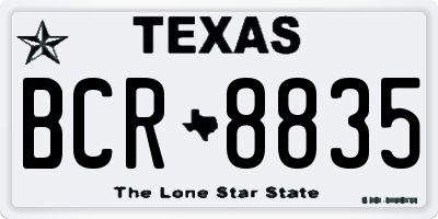 TX license plate BCR8835