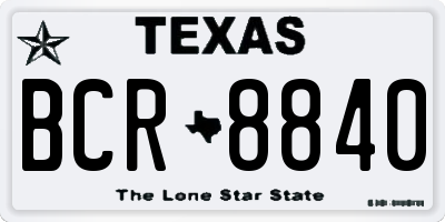 TX license plate BCR8840