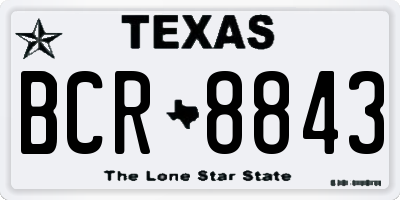 TX license plate BCR8843
