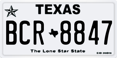 TX license plate BCR8847