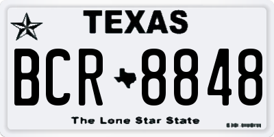 TX license plate BCR8848