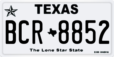 TX license plate BCR8852