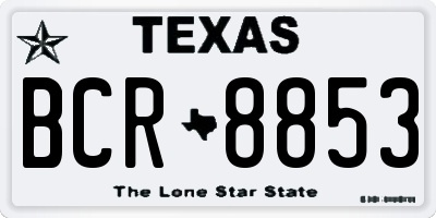 TX license plate BCR8853