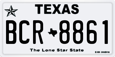 TX license plate BCR8861
