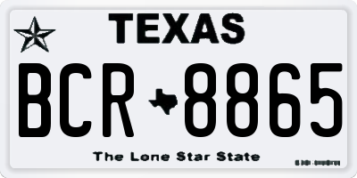 TX license plate BCR8865