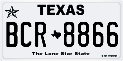 TX license plate BCR8866