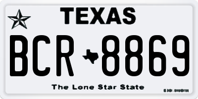 TX license plate BCR8869