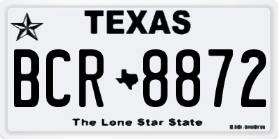 TX license plate BCR8872