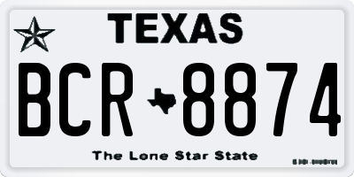 TX license plate BCR8874