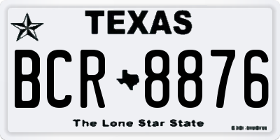 TX license plate BCR8876