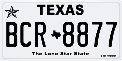 TX license plate BCR8877