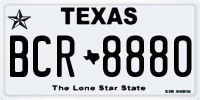 TX license plate BCR8880