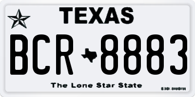 TX license plate BCR8883
