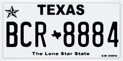 TX license plate BCR8884