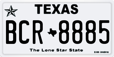 TX license plate BCR8885