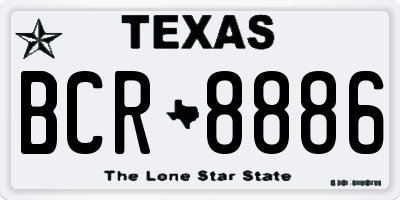 TX license plate BCR8886