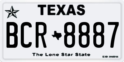 TX license plate BCR8887