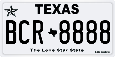 TX license plate BCR8888