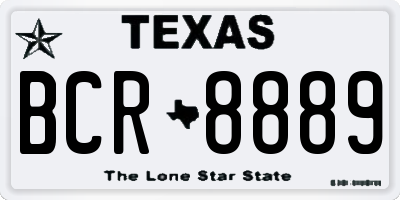 TX license plate BCR8889
