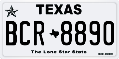 TX license plate BCR8890